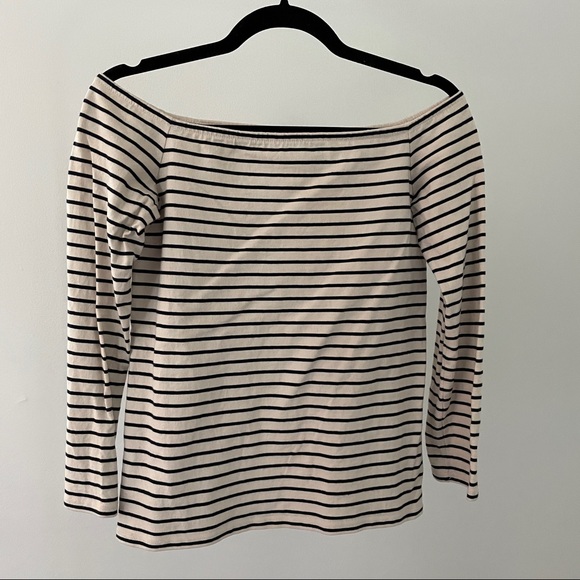 Theory Striped Off The Shoulder Top - Size Small - Picture 2 of 4
